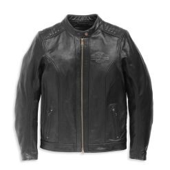 Women's Electra Mandarin Collar Studded Leather Jacket