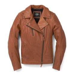 Women's Bezel Biker Collar Leather Jacket
