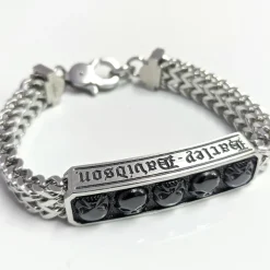 Men's Multi Skull ID Bracelet