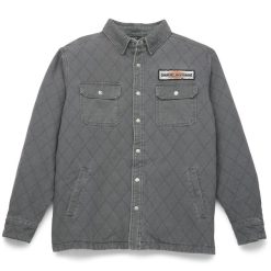 Men's Stacked Logo Quilted Shirt Jacket