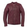 Women's Electra Mandarin Collar Studded Leather Jacket