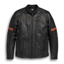 Men's Vanocker Waterproof Harley-Davidson Triple Vent System Leather Jacket