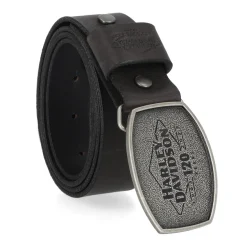 Men's 120th Matte Gunmetal Text Plaque Snap On Buckle