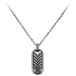 Rope Sterling Silver Texture Oval Necklace